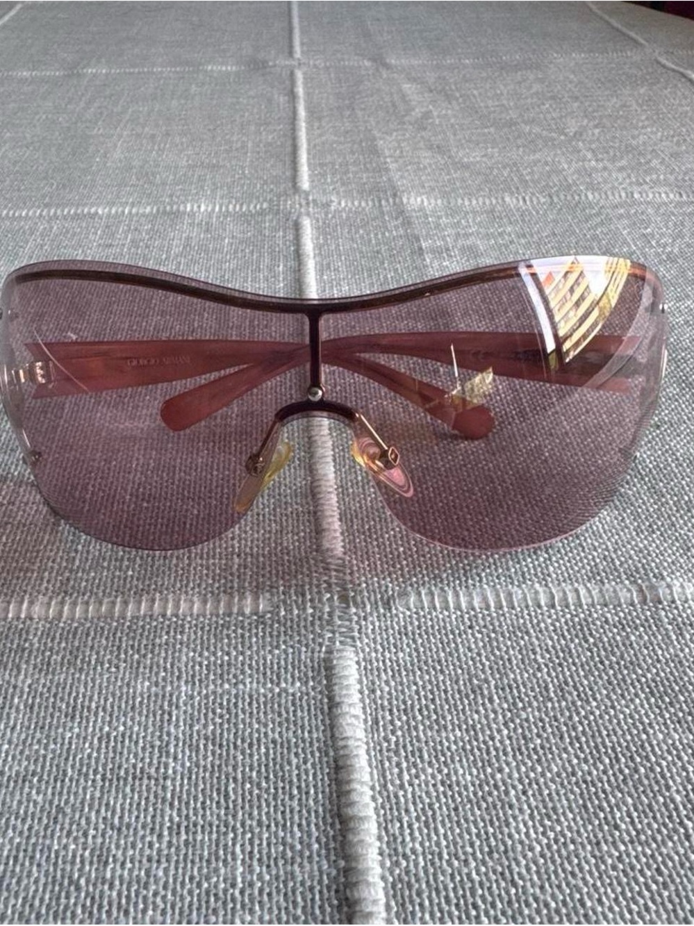 Vintage Giorgio Armani Shield Sunglasses in Pink